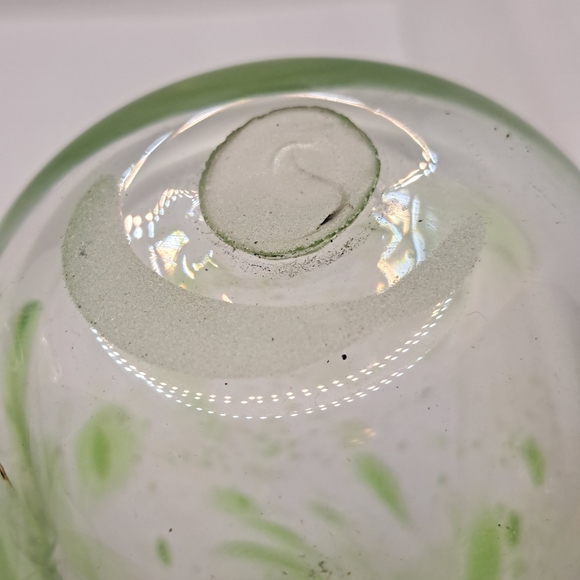 Two Art Glass Vases.  Beautiful green swirls in glass. - Picture 5 of 8